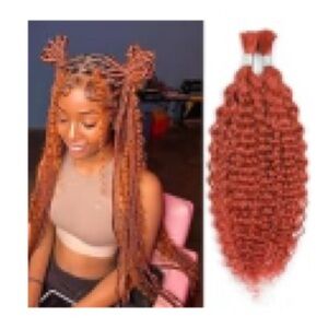 HUMAN HAIR Copper Deep Wave Braiding Hair 16in 100g